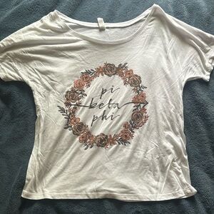 Floral White Pi Phi T Shirt